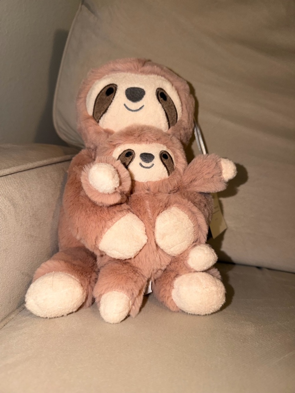 NWT Cloud Island Brown & Cream Sloth Plush Set